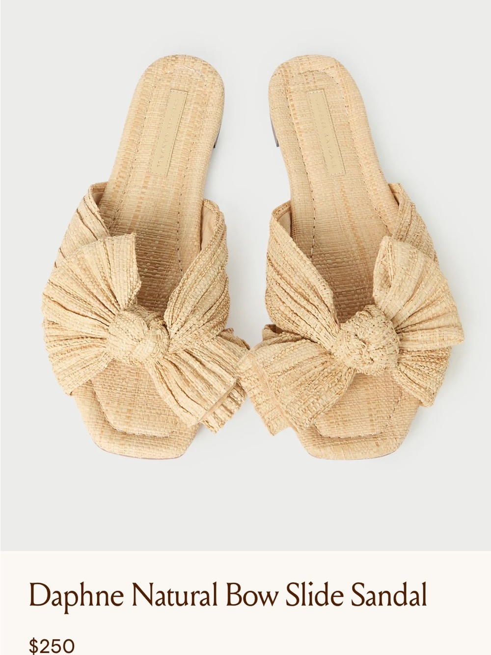 Loeffler Randall Daphne Natural Bow Slide Sandal